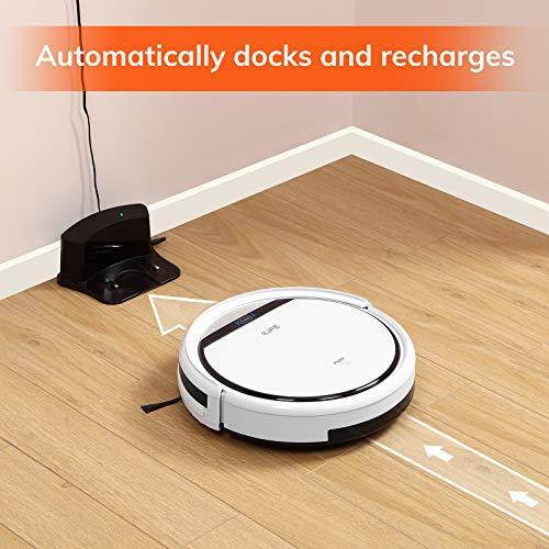 ILIFE ILIFE V3s Pro Robot Vacuum Cleaner, Tangle-free Suction , Slim, Automatic Self-Charging Robotic Vacuum Cleaner, Daily Schedule Cleaning, Ideal For Pet HairHard Floor and Low Pile Carpet,Pearl White