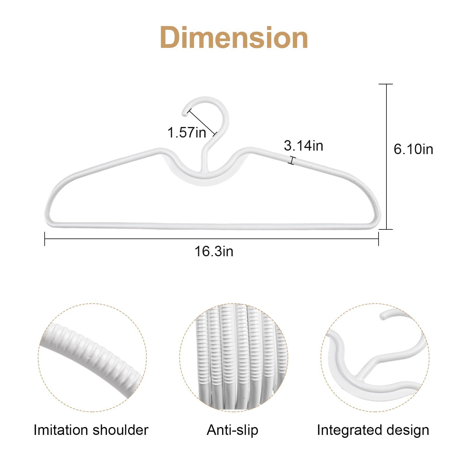 CRIDENG 10Pcs Clothes Hangers, Short Neck Hangers, Plastic Hangers, Non-Slip Shirt Clothes Hangers, No Shoulder Bump Suit Hangers