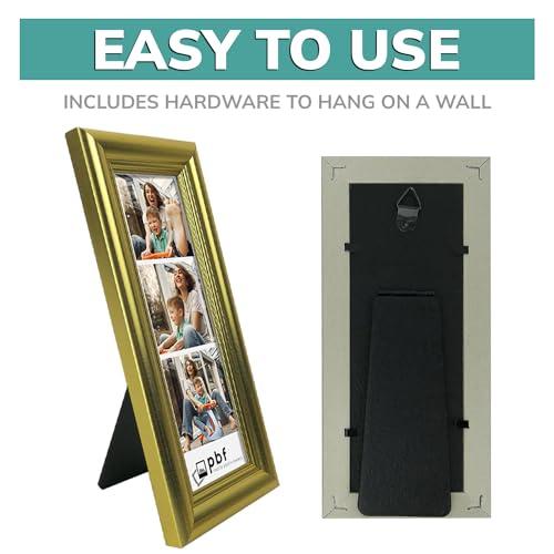 pbf PHOTO BOOTH FRAMES pbf PHOTO BOOTH FRAMES 2x6 Photo Strip Frame | 2 x 6 Photo Booth Strip Frame with Stand | Picture Frame for Photo Booth Strip | Premium Designer Photobooth Frame (Gold)
