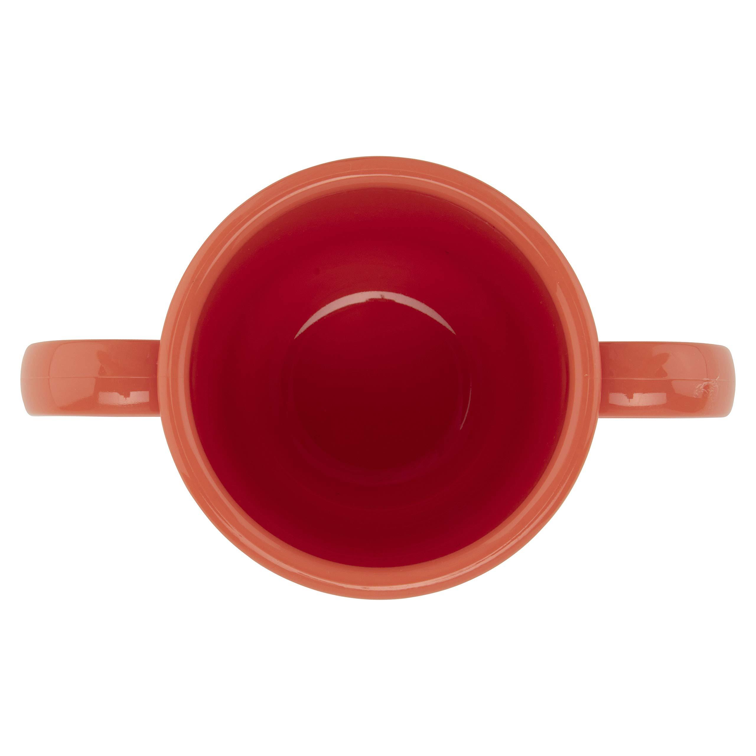 G.E.T. GET SN-103-RO BPA-Free Plastic Easy Grip Two Handled Mug, 8 Ounce, Rio Orange (Set of 12)
