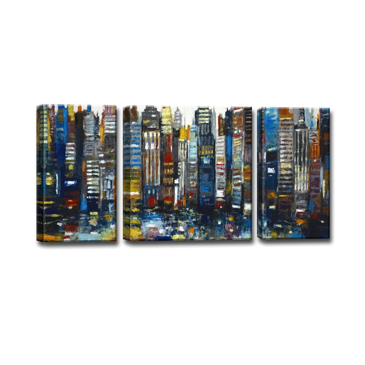 Ready2HangArt Ready2HangArt \'Never Sleeps\' 3 Piece Wrapped Canvas Wall Art Set by Norman Wyatt Jr.