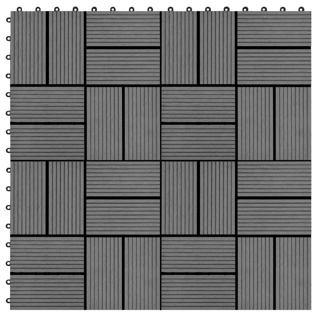 vidaXL vidaXL Decking Tiles WPC 11.8"x11.8" Water-Resistant, Interlocking, Gray, Suitable for Patios, Balconies, Bathrooms, Pool, and Spa Areas, Easy to Install - 11 Pieces Set Covering 1 sqm