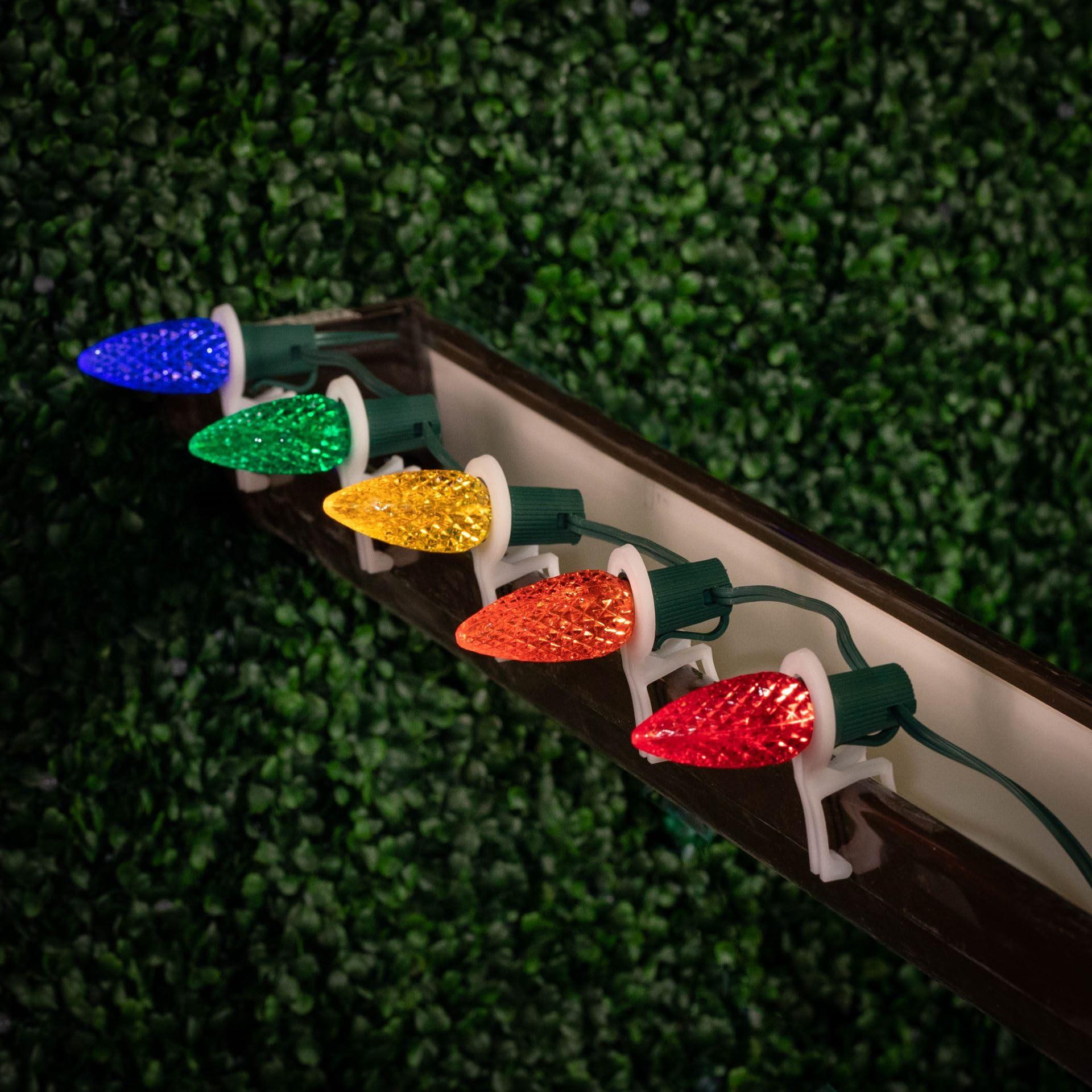 Novelty Lights Novelty Lights 25 Pack C7 LED Twinkle Outdoor Christmas Replacement Bulbs, Multi,C7/E12 Candelabra Base, 5 Watt