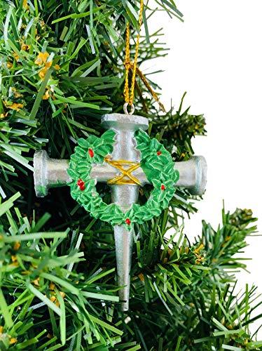 Westmon Works The Christmas Nail Ornament with Story Card Nails of Jesus Christ on The Cross with Wreath Set