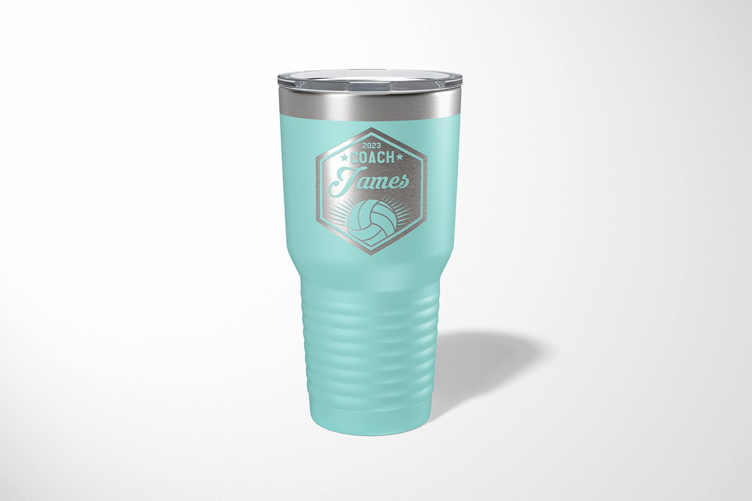 Vital Signs NW Alterd Industries Volleyball Coach Gift - insulated tumbler with lid, travel coffee mug, personalized stainless steel cups, 20 oz tumbler, girl sports coaches (30oz Tumbler, Mint)
