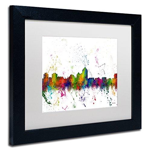 Trademark Fine Art Trademark Fine Art MW0191-B1114MF Albuquerque New Mexico Skyline by Marlene Watson, White Matte, Black Frame 11x14-Inch, 11x14