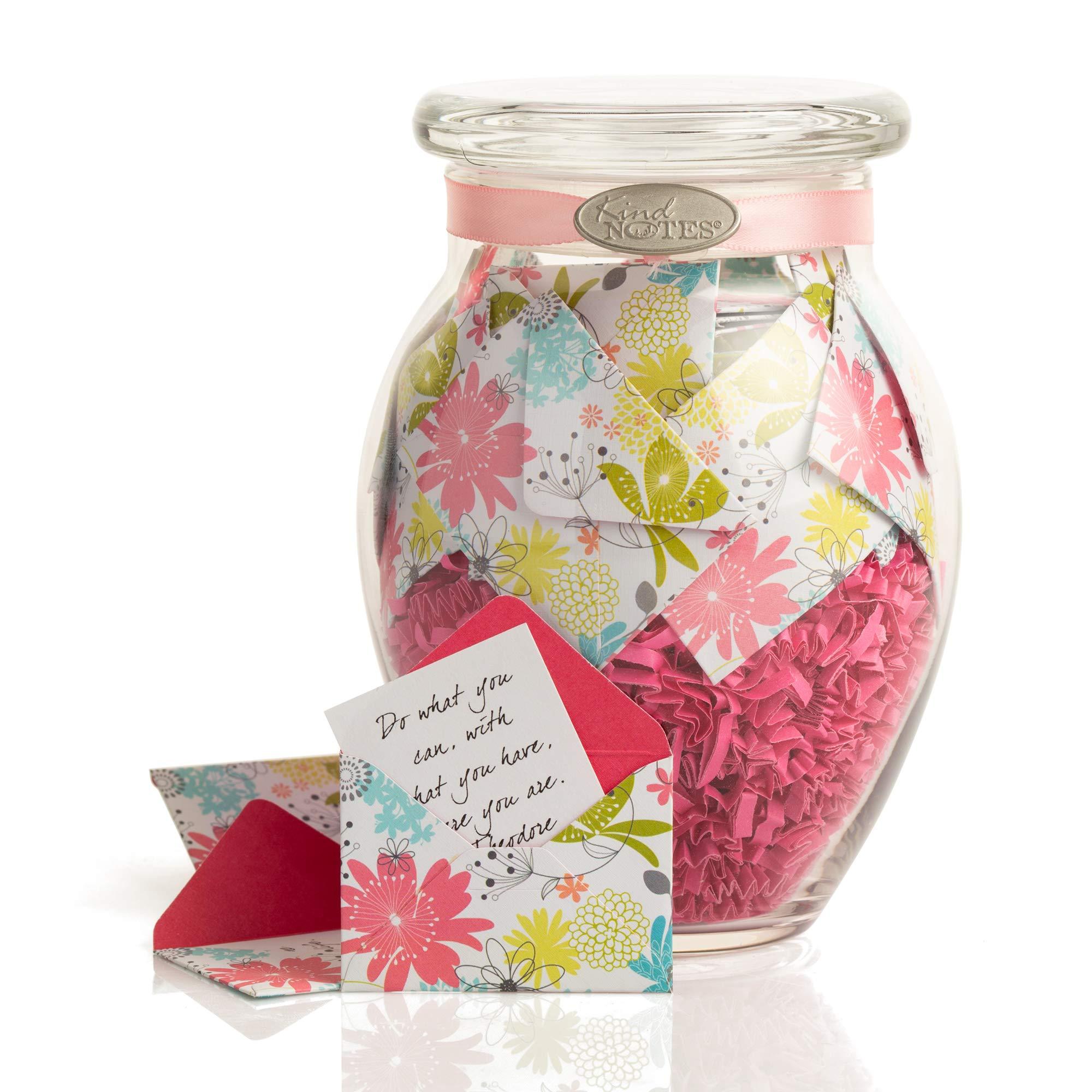 KindNotes KindNotes Glass Keepsake Gift Jar with Sympathy Messages - Refreshing Floral