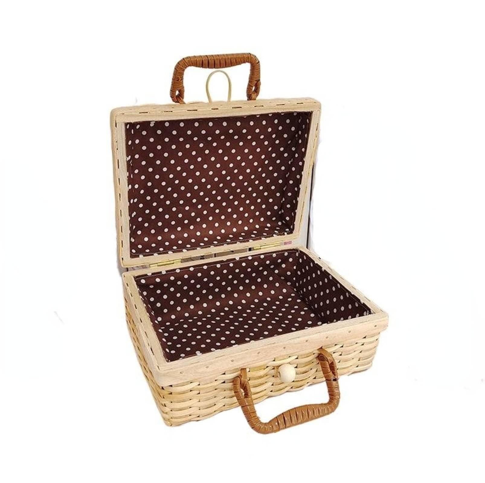 NC NC Source Manufacturer Wood Piece Picnic Box Retro Storage Luggage Photo Props organizing Box Suitcase Hand Gift Box