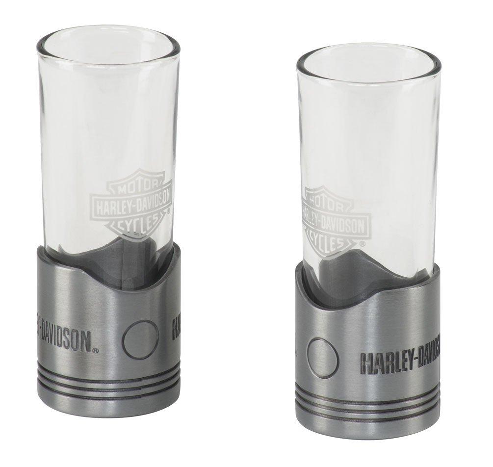 Harley-Davidson Harley-Davidson Piston Shot Glass Set, Two Hand Blown 2 oz. Glasses HDL-18770