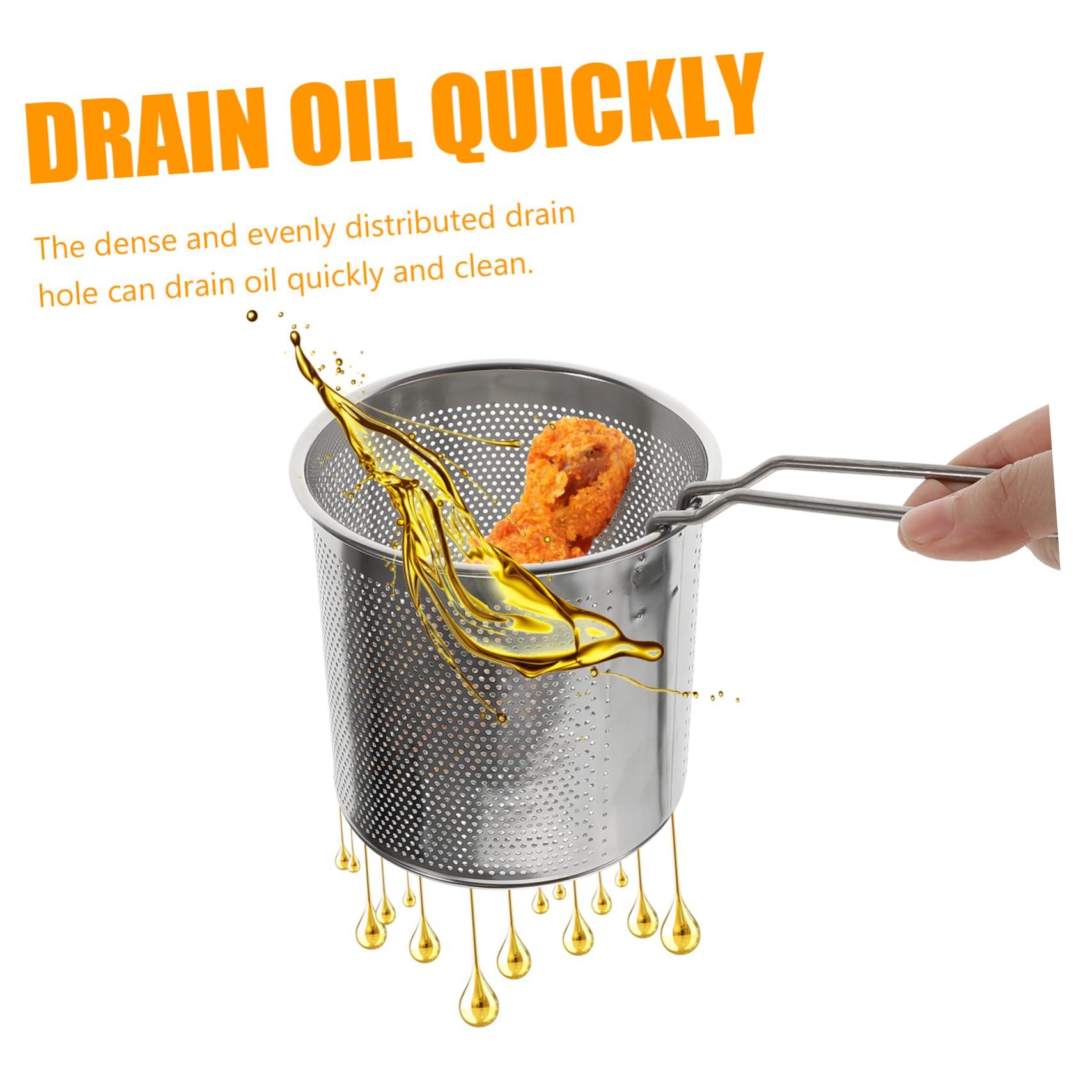 KICHOUSE KICHOUSE Stainless Steel Deep Fryer Pot with Frying Basket Multi Use Cooking Kit for Home Portable Frying Pan with Handle Ideal for Frying Boiling and Steaming