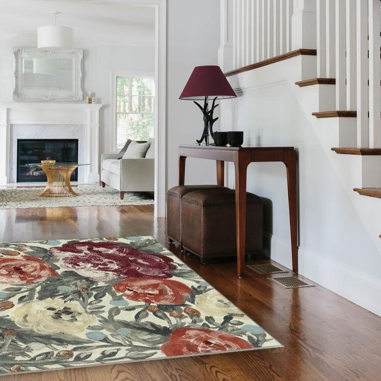 RUGGABLE RUGGABLE Washable 8x10 Large Area Rug, Camellia Currant, Premium Rugs for Living Room, Bedroom, Kitchen, Office, Classroom with Gripper Non Slip Pad