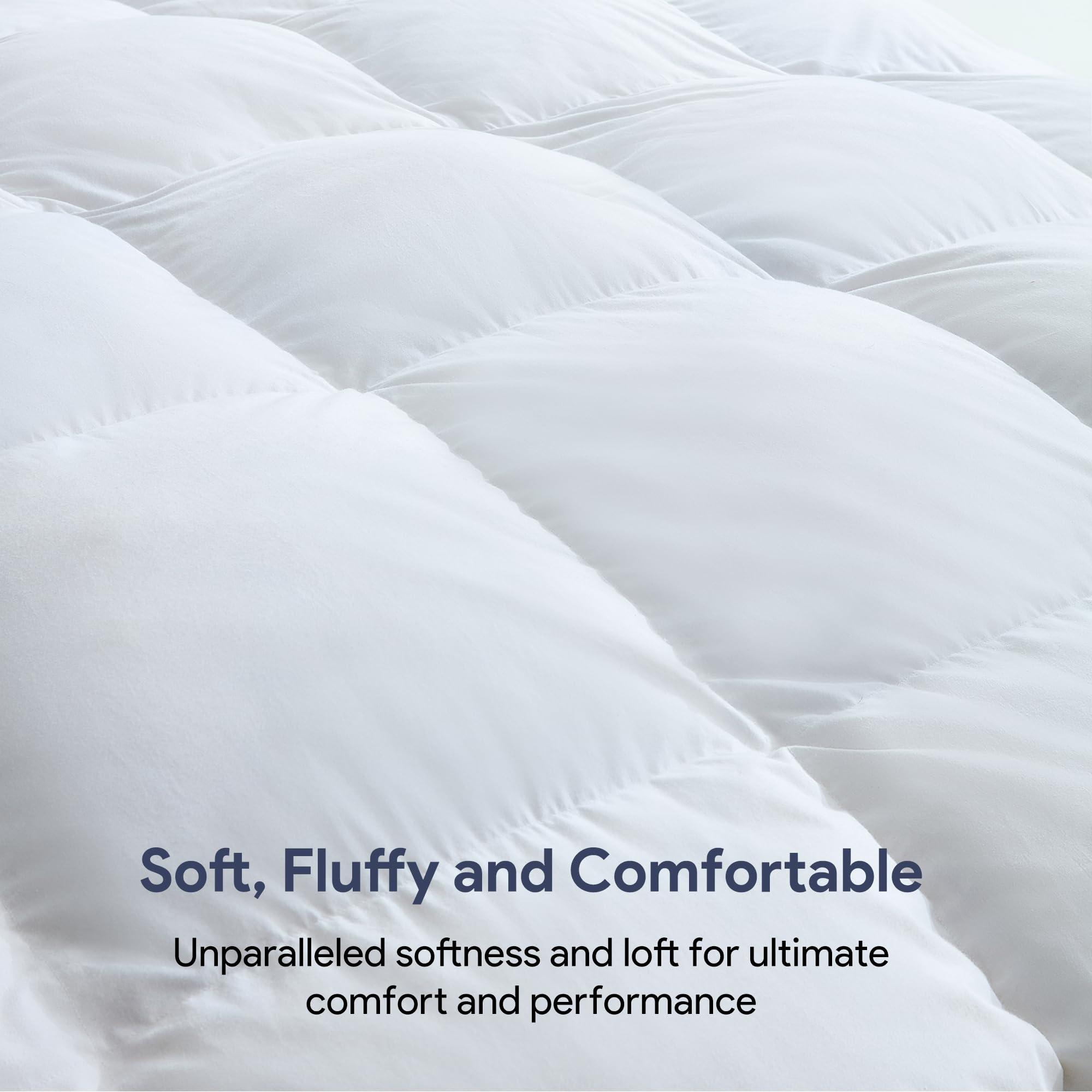Maple&Stone Maple&Stone Down Comforter Full Size, Heavyweight Duvet Insert with 8 Corner Tabs, Extra Fluffy Comforter with Cotton Cover, Luxury Hotel Bedding (82 x 86 Inches, White)