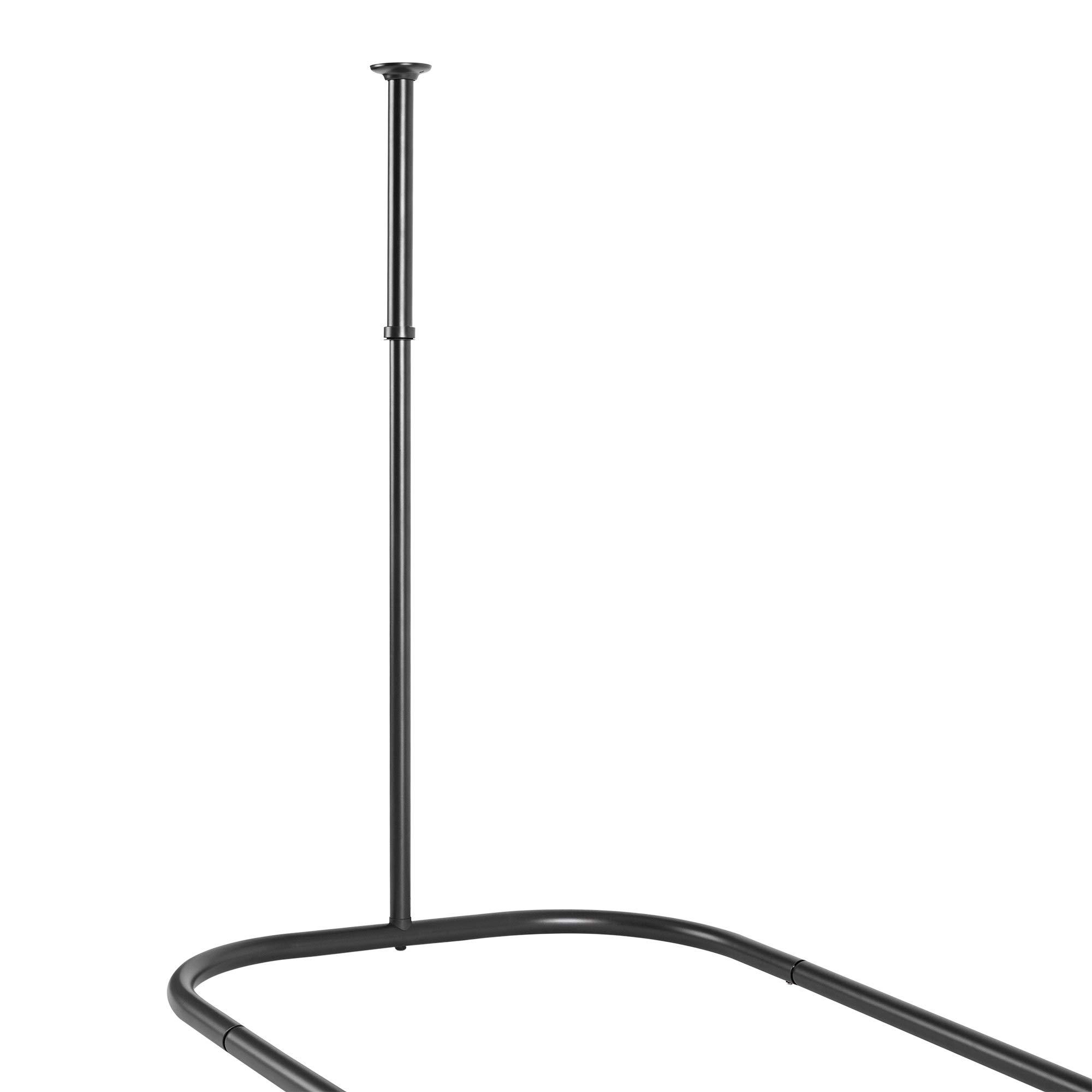 Utopia Alley Utopia Alley Rustproof Wall Mounted Aluminum Hoop Shower Rod | Ceiling Support for Clawfoot Tub, 54 Inch Extra Large Size by 26 Inch, Stylish & Comfortable Bathroom Decor, Black Finish (64"L x 26"W)
