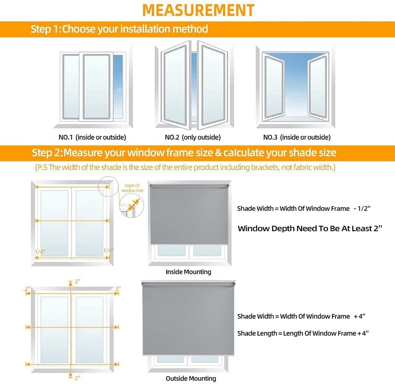 Sulugood Sulugood Cordless Blackout Roller Shades Cordless spring-roller shades, Household Commercial, Anti UV Glare Blackout View Spring Blinds.White,35" W x 72" H