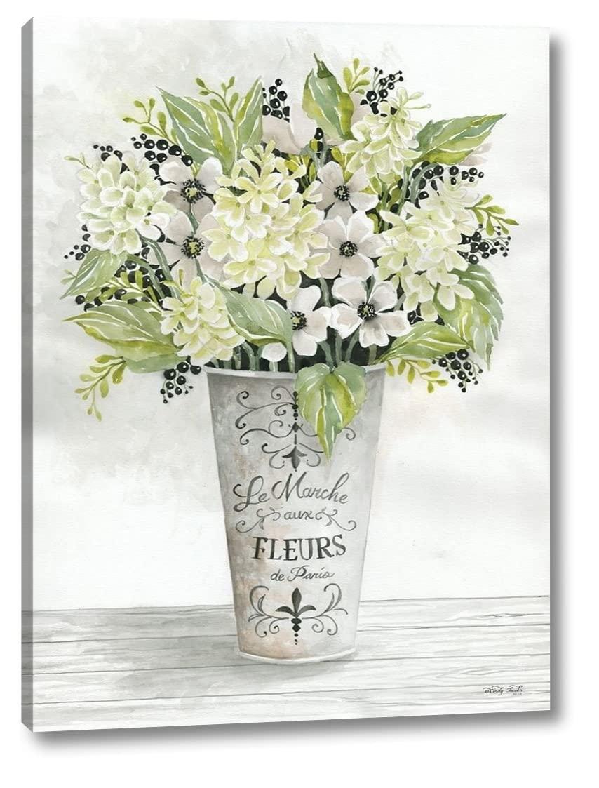 Canvas Art USA French Floral I by Cindy Jacobs - 29\" x 38\" Canvas Art Print Gallery Wrapped - Ready to Hang