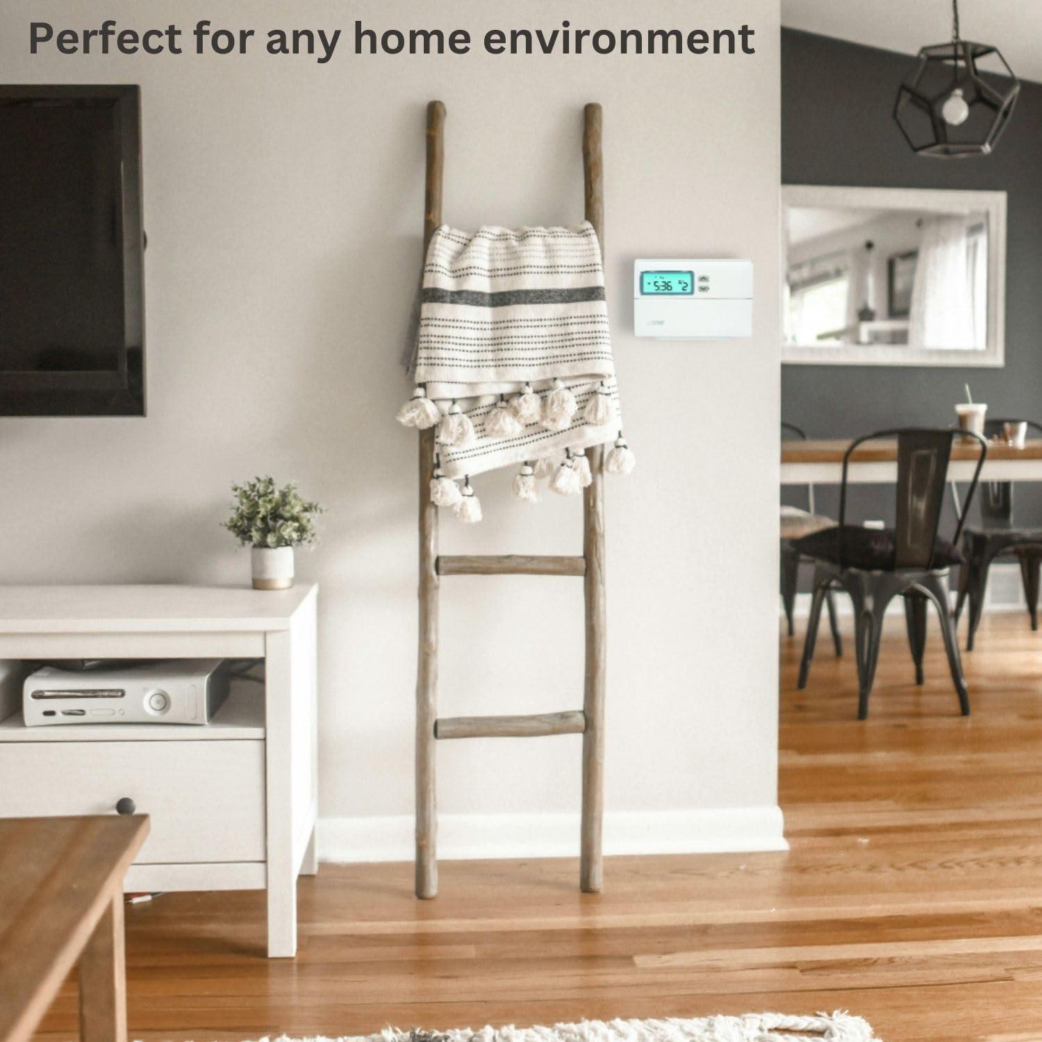 LuxPRO Lux Pro PSP511LC Programmable 5-2 Day Thermostat for Home Use; 1 Heat, 1 Cool, with Backlight