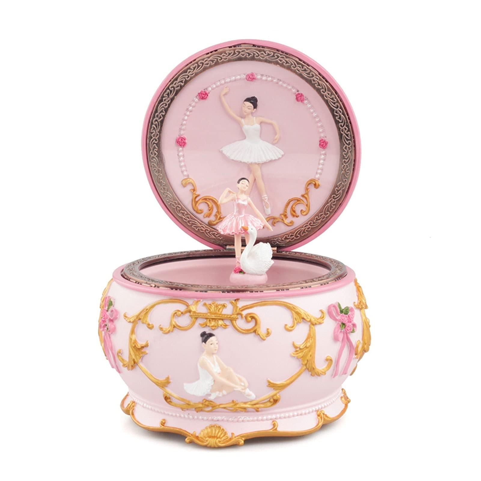 Generic Vintage Music Box Romantic Teenage Ballerina Dancing Girl Music Box Swan Lake Bright Music Banquet Wedding Christmas for Girlfriend Gifts
