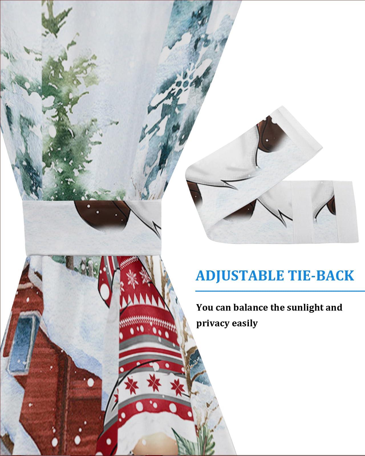 ZOE GARDEN ZOE GARDEN Farmhouse Gnomes Blackout Door Curtains for French, Glass,Front, Back, Patio Door, Thermal Insulated Rod Pocket Window Curtain Drapes with Tiebacks, Christmas Pine Tree 25"x72"