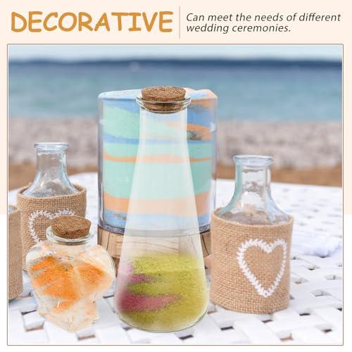 ABOOFAN ABOOFAN Unity Sand Ceremony Set, 3pcs Wedding Sand Ceremony Kit Heart Tower Shaped Vase Glass Drift Bottle Jar Diy Wish Bottle Wedding Engagement Ceremony Party Decor