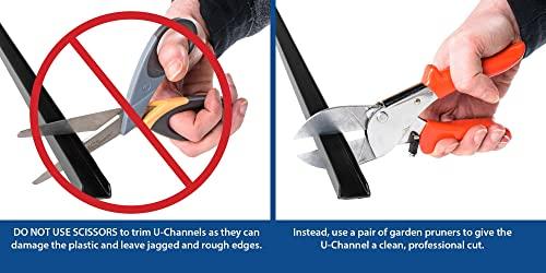 OUTWATER Outwater Plastics Black 1/2\'\' Styrene Plastic U-Channel/C-Channel 72 Inch Lengths (Pack of 10 Pieces, 60 feet Total)