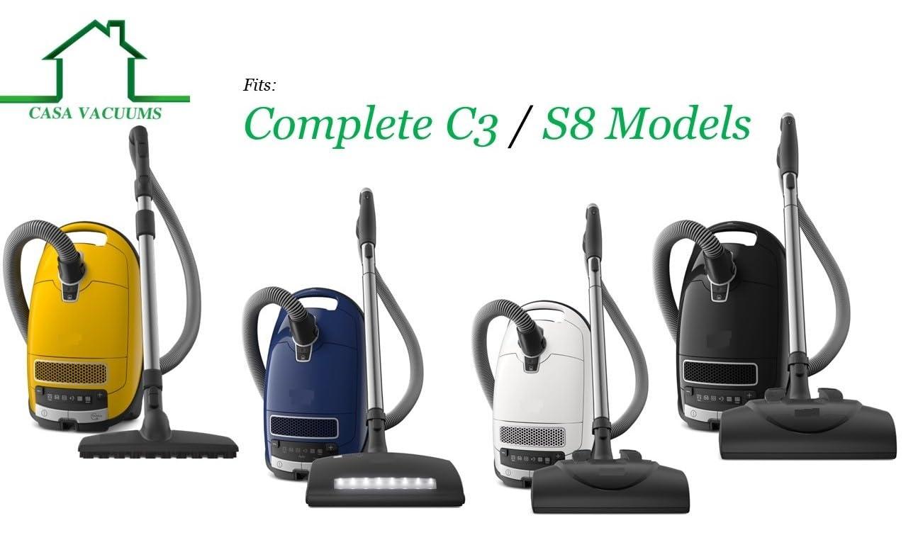 Casa Vacuums 10 GN Bags Compatible with Miele Classic C1 - Complete C2 - Complete C3 - S2 - S5 - S8 - [S800 - S858] - [S600-S658] - [S400i - S456i] Canister Vacuum Cleaners. Includes 4 Filters 3D Technology.