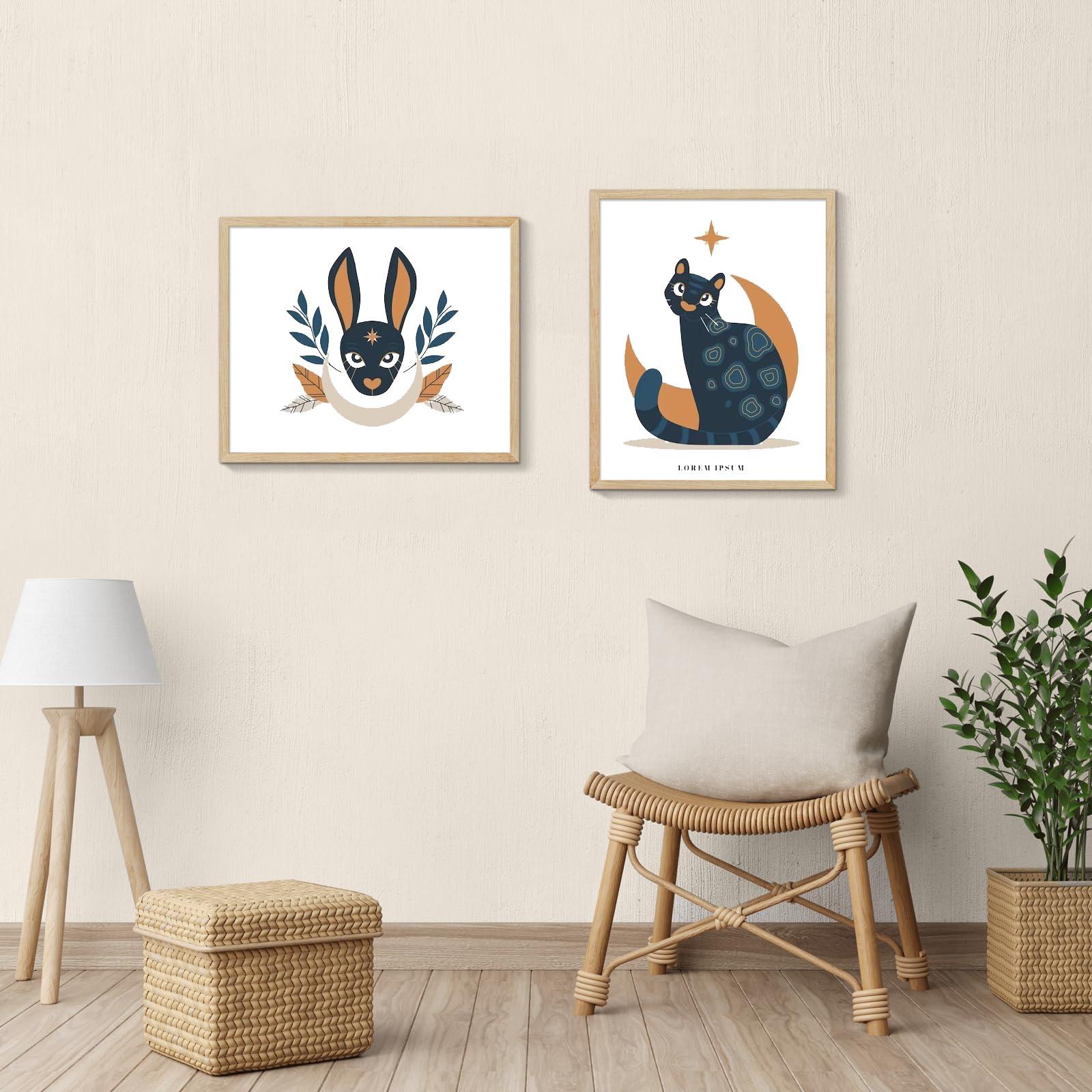 DABLUE DABLUE 20x28 Picture Frame Set of 3 Beige Oak Wood 20\"x28\" Poster Frame 20 by 28 Natural Solid Wood Frames 28x20 Photo Frame with Clear Plexiglass