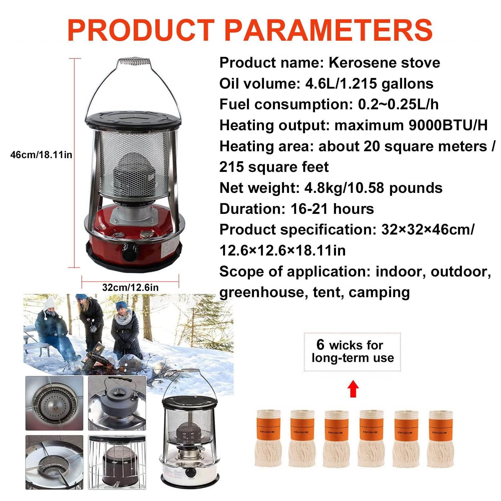 CXLL Mini Kerosene Heater, Indoor Non Electric Heater, Small Kerosene Heater for Camping, Handle Design, Easy to Carry Kerosene Stove, Cotton Wick Good Burn, Can Be Used Indoors and Outdoors