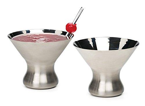 RSVP RSVP Endurance 18/8 Stainless Steel 8 Ounce Stemless Martini Glass, Set of 4