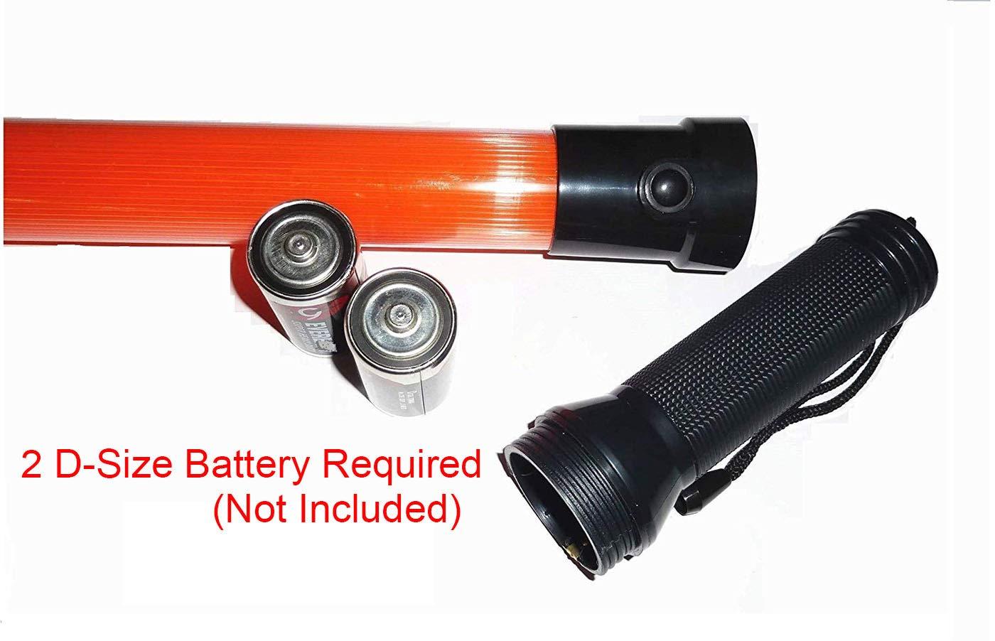 iMBAPrice iMBAPrice (2-Pack 21\" Long Traffic Safety Flashing LED Light Control Wand Baton Flashlight with Blinking and Steady-Glow Flashing Modes for Parking Guides, Climbing & Camping Contact