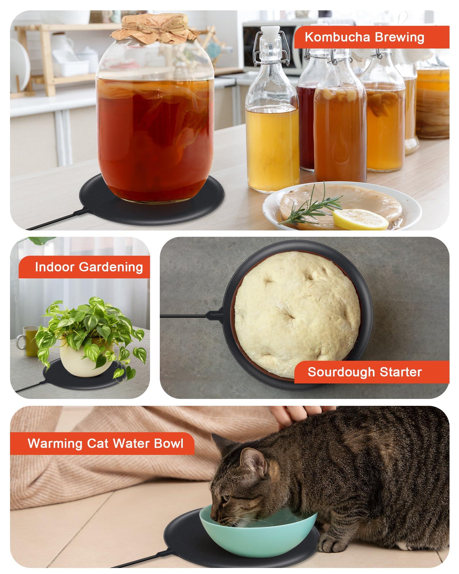 Roicaholy Fermentation Heating Pad, Brewing Warming Mat Homebrew Heater for Homebrew Bread Proofing Sourdough Starter w/Temp Control