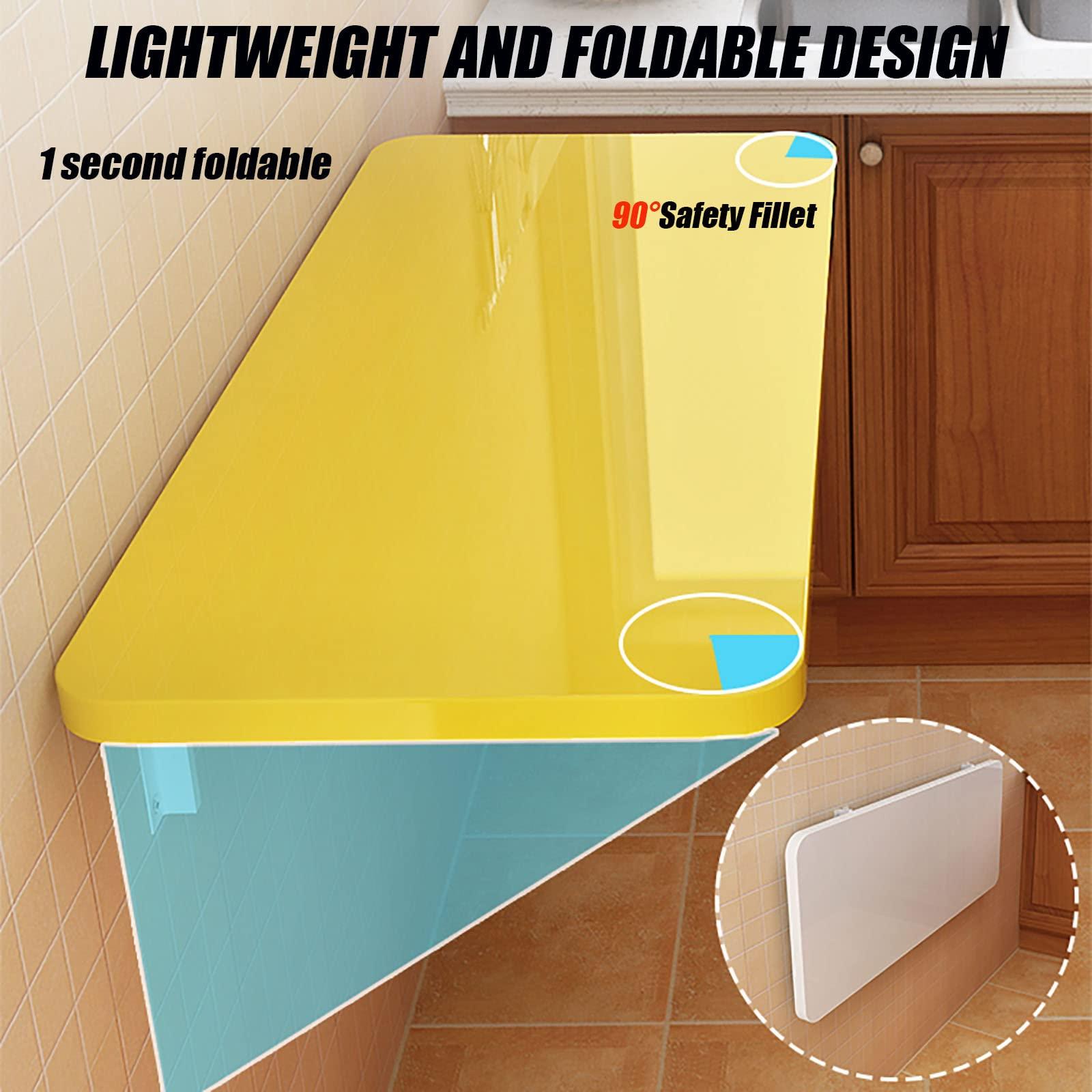 OCAZI OCAZI Wall Mounted Desk Wall Mounted Folding Table Drop Leaf Tables for Small Spaces, Wall Mounted Table Fold Down Floating Desk for Laundry Room/Study/Bedroom 50x50cm/20x20in red