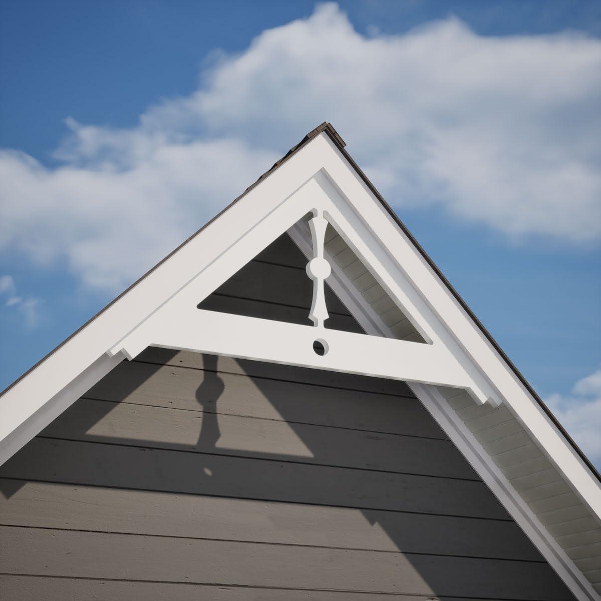 Ekena Millwork Ekena Millwork GPP036X018X100ART Artisan Architectural Grade PVC Gable Pediments, 36"W x 18"H x 1"P (12/12) Pitch