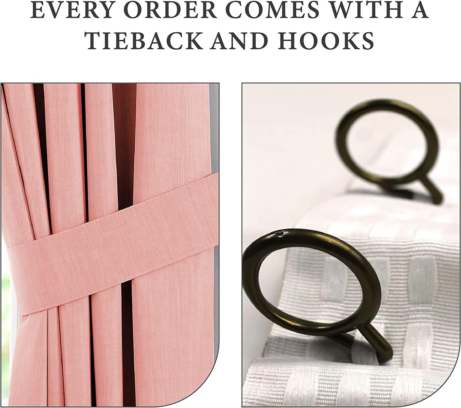 Bhoomi Collection 100% Polyester Double Pinch Pleat Blackout Window Curtain Panel & Drapes and Thermal Insulation (Blush, 60 Inch by 120 Inch- 1 Panel)