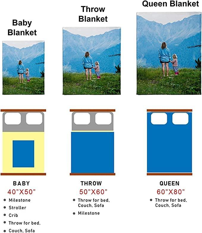 YOPRUIE YOPRUIE Custom Blanket with Words Personalized Blanket Photos Customized Picture Blankets for Family Father Mother Lover Pets Valentine\'s Day Gifts,91\"x60\"in,7 Photos Collage Stayle2