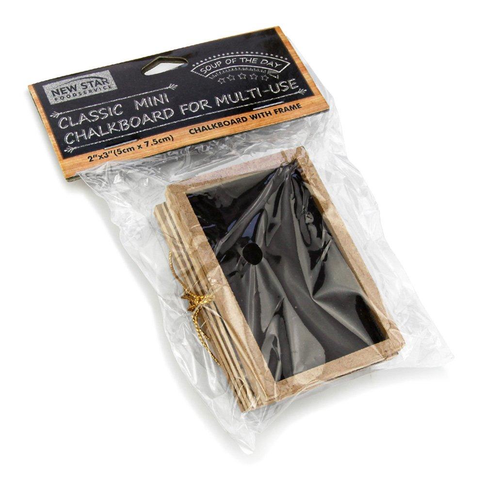 New Star Foodservice New Star Foodservice 27907 Rectangle Black Mini Chalkboard, 2-Inch by 3-Inch, Set of 12