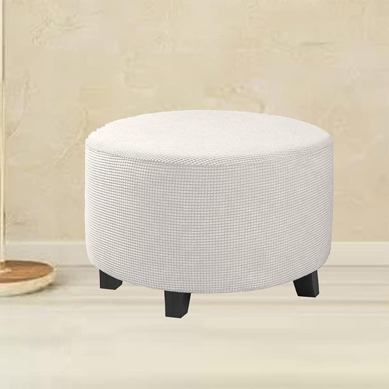 ZYYH ZYYH Stretch Ottoman Cover Slipcovers Round Footstool Cover Black Grey Green Footstool Sofa Slip Storage Stool Covers Soft Furniture Living Room Ottoman Covers Protector (Color : #5, Size : X-Large)