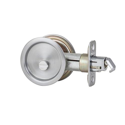 Kwikset Kwikset 335 26D RND PCKT DR LCK Round Bed/Bath Pocket Door Lock in Satin Chrome