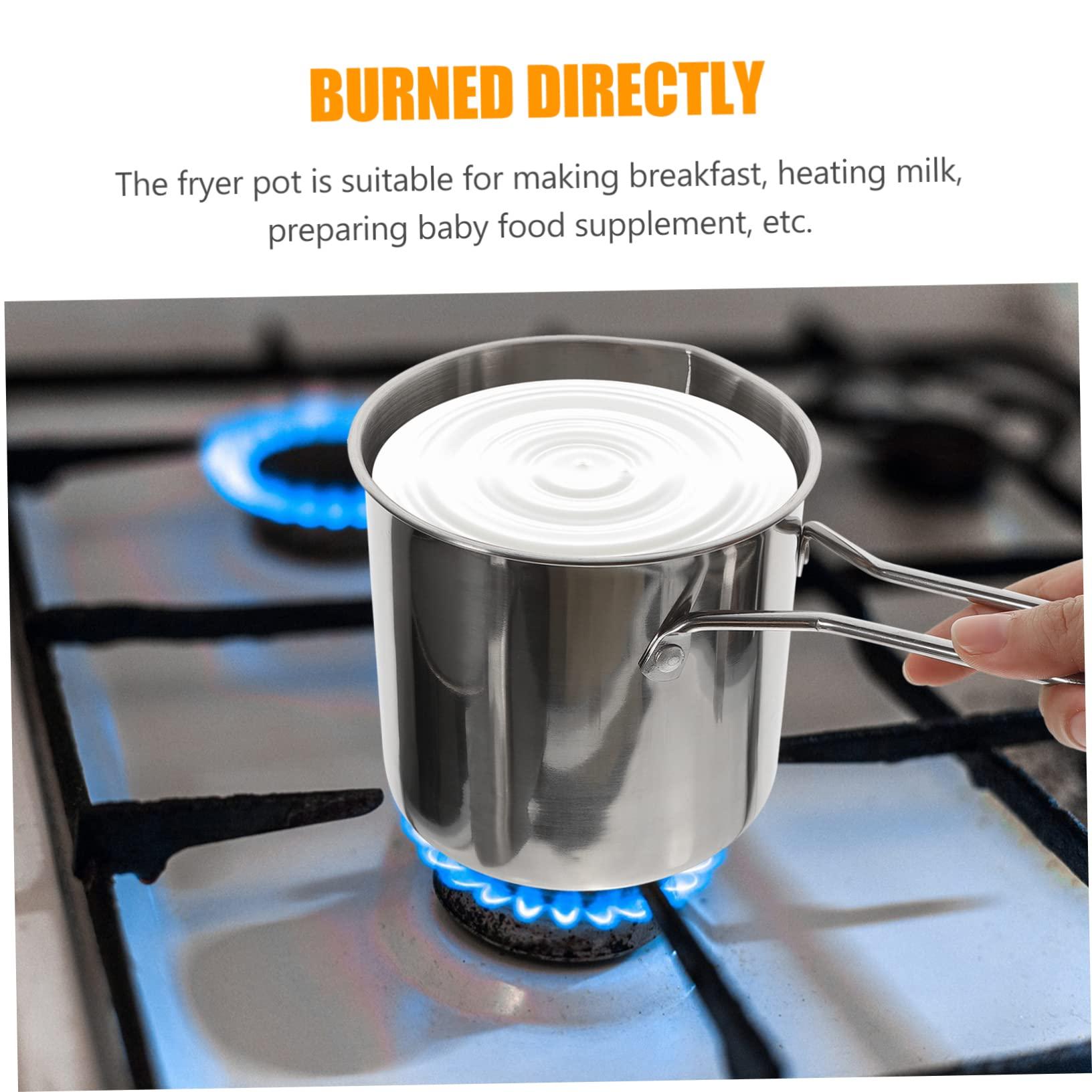KICHOUSE KICHOUSE Stainless Steel Deep Fryer Pot with Frying Basket Multi Use Cooking Kit for Home Portable Frying Pan with Handle Ideal for Frying Boiling and Steaming