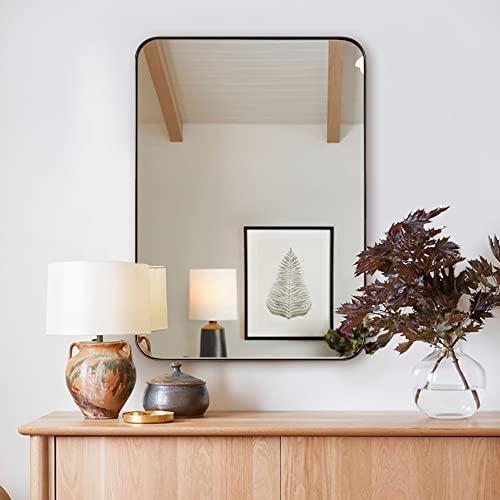 ANDY STAR ANDY STAR Wall Mirror for Bathroom, 20x28Brushed Bronze Bathroom Mirror, Rounded Rectangle Mirror in Premium Stainless Steel Metal Frame Hangs Horizontal Or Vertical