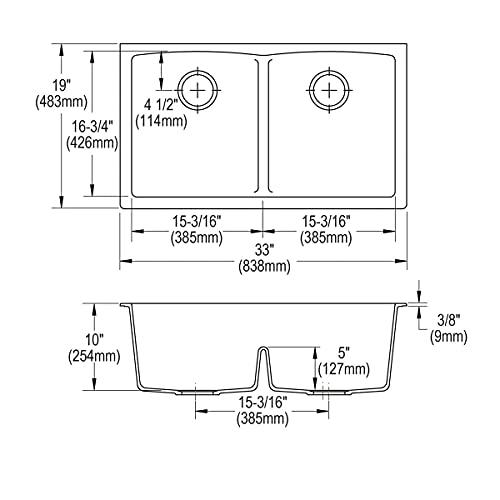 Elkay Elkay Quartz Classic ELGDULB3322MC0 Mocha Equal Double Bowl Undermount Sink