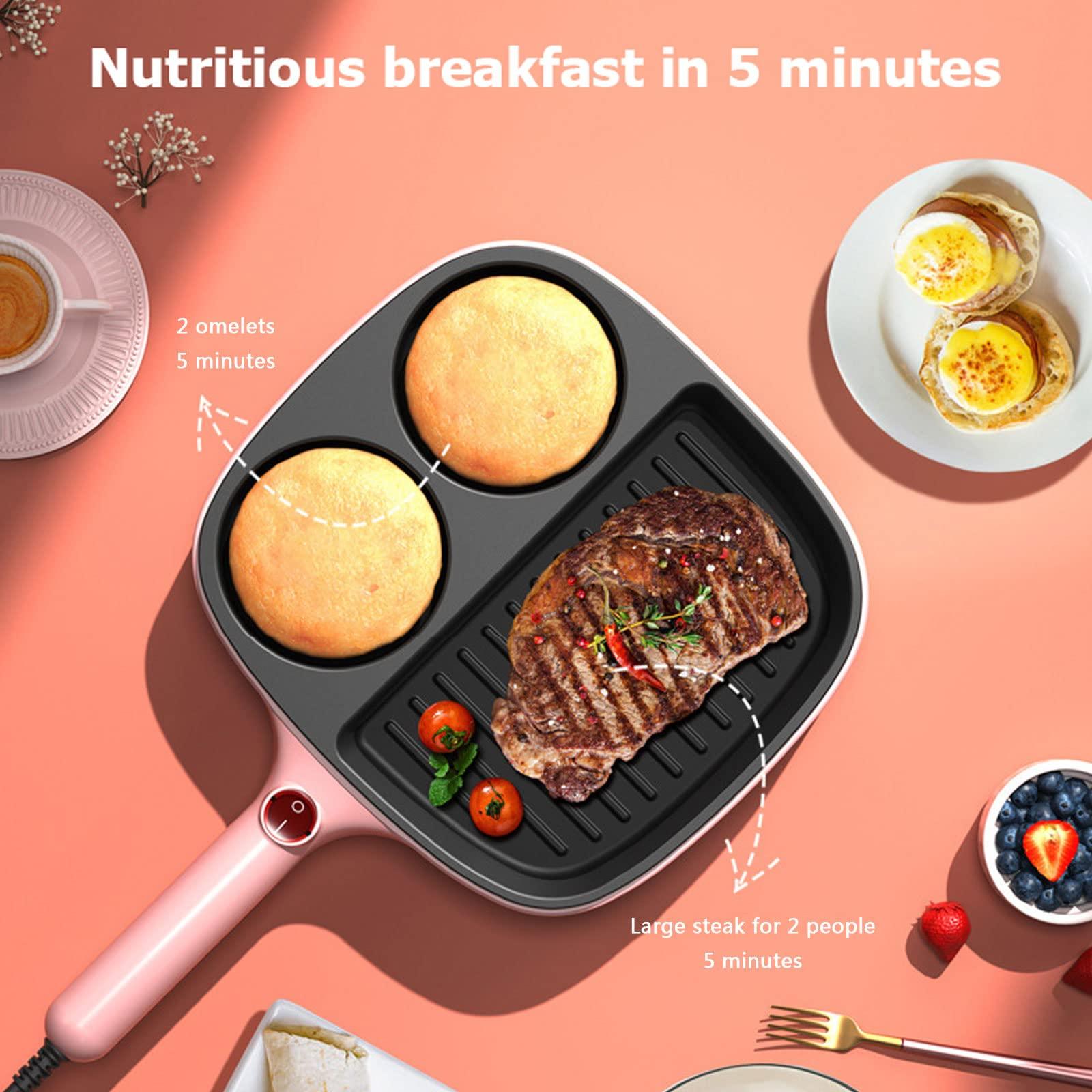 Generic Smart Fried Egg Cooker, Low Heat Cooking, Electric Egg Maker Machine for Omelette, Scrambled Eggs, Fried Eggs, Deluxe Sous Vide Style Egg Bite Maker, Healthy Snacks, Non Stick Coating,Pink