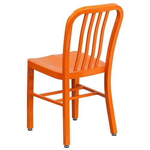 Flash Furniture Flash Furniture Gael Commercial Grade 2 Pack Orange Metal Indoor-Outdoor Chair