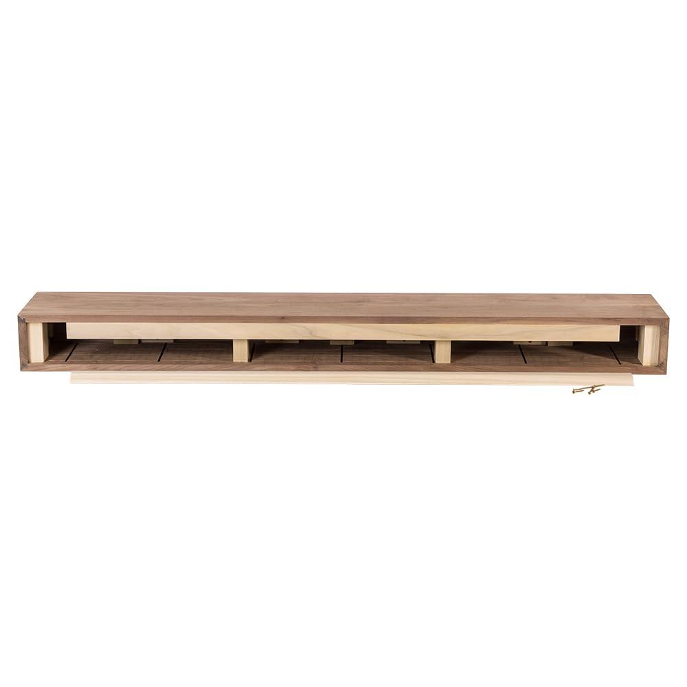 Modern Ember Modern Ember Walnut Creek 60 Inch Fireplace Mantel Shelf in Burnt Sienna - Durable 9\" Depth, Wall-Mounted Shelf with Smooth Finish and Close-Grain Details, Real Walnut Wood