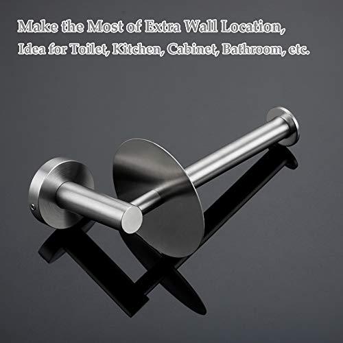 Aomasi Vertical Toilet Paper Holder, Aomasi SUS304 Stainless Steel Toilet Tissue Roll Hanger with Round Plate, Bathroom TP Roll Organizer, Wall Mounted, Brushed Nickel