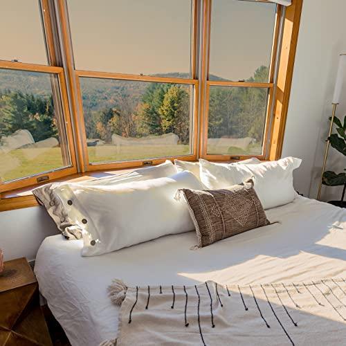 HIDBEA HIDBEA One Way Mirror Window Film, Daytime Privacy Sun Blocking Reflective Window Film Static Cling Heat Control Window Tinting Film for Home and Office, Brown Silver, 35.4 x 393.7 Inch