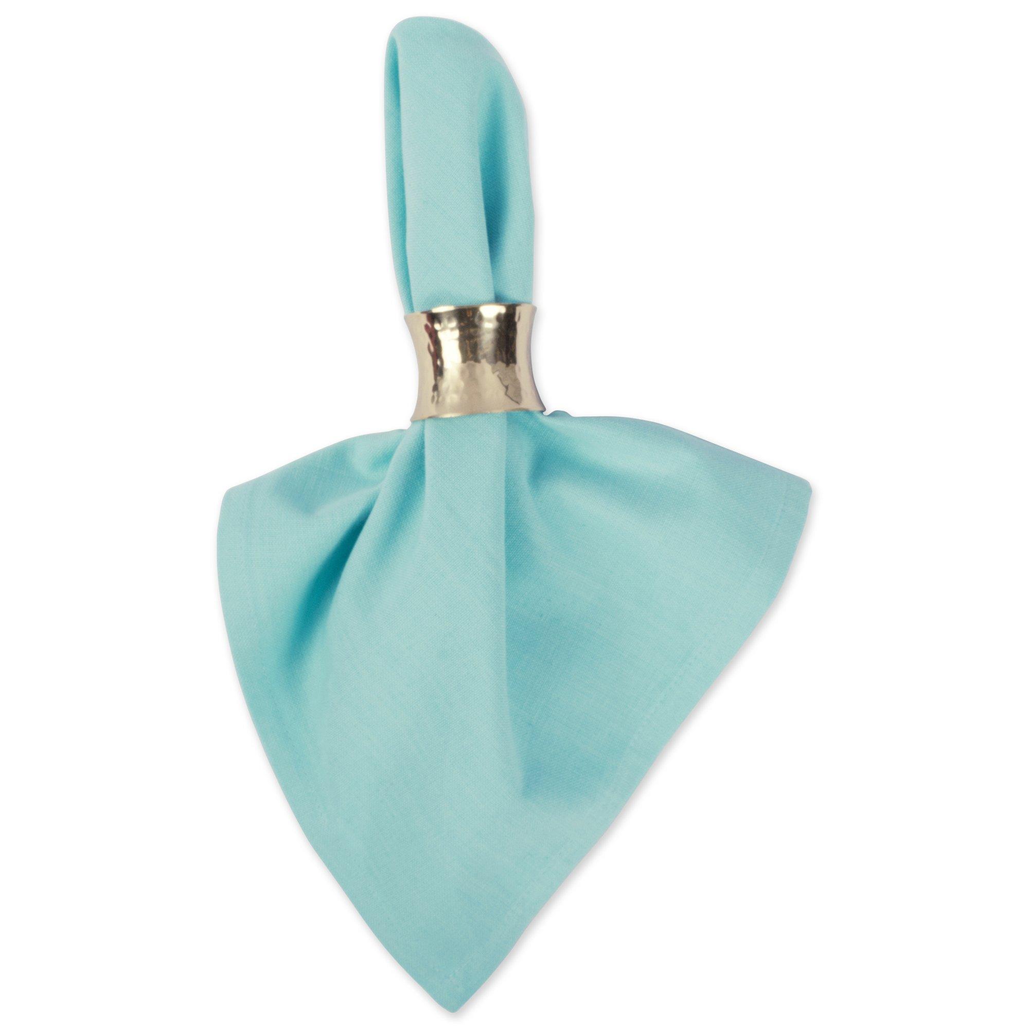 DII DII Solid Pastel Napkin Set Cotton, Machine Washable, 20x20 Inch, Aqua, 6 Count