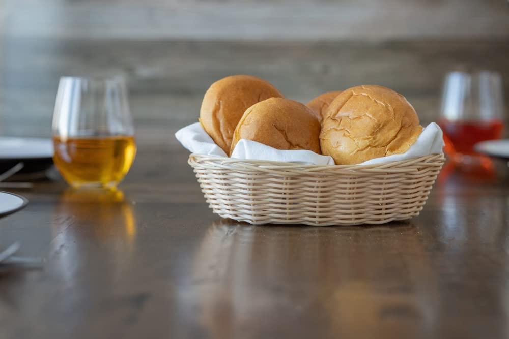 Wooden Living Baskets for Gifts Empty, Small Gift Basket | For Bread, Easter Fill, Montessori, Serving, Holiday/Christmas | Recycled Plastic Woven Wicker, Bulk kit - 9\" x 6\" x 2\" (6-Pack)