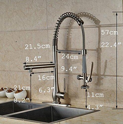 GOWE GOWE Single Handle Bathroom Kitchen Faucet Pull Down Hands Free Sprayer Kitchen Mixes Brushed Nickel Finish