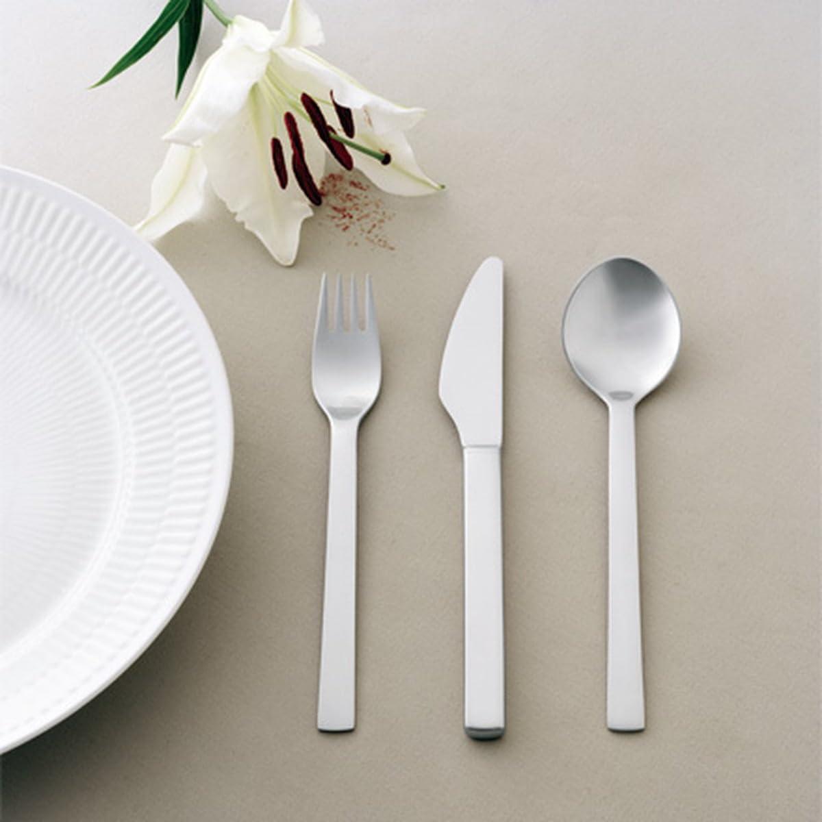 Georg Jensen Georg Jensen Matt Finish New York Cutlery Set, Stainless Steel, 4-Piece