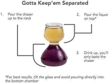 QUAFFER QUAFFER Double Bubble Layered PLASTIC Shot Glass Clear Chaser Shot Glass Jigger for Smooth Tasty Shots Fun Unique Split Shot Glasses Barware (Set of 36)